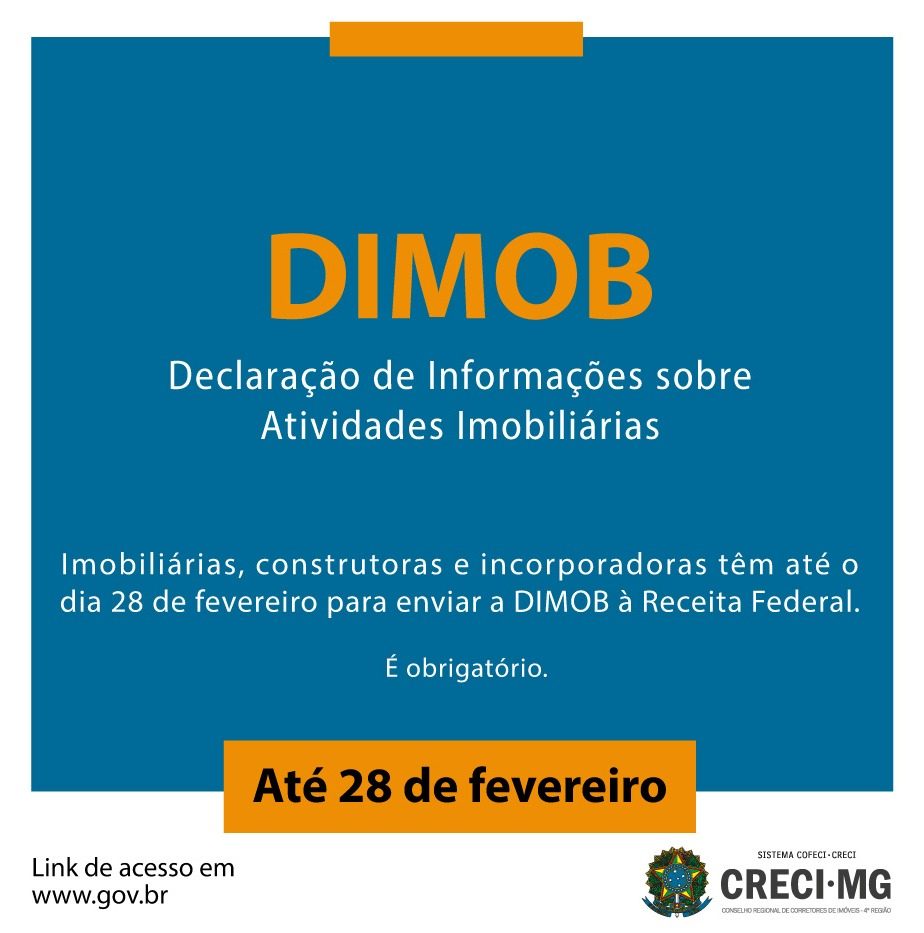 DIMOB DEVE SER ENTREGUE ESTE MÊS