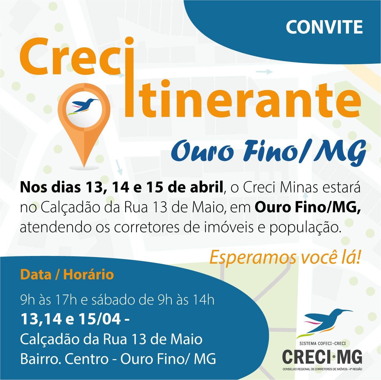 Creci Itinerante em Ouro Fino hoje