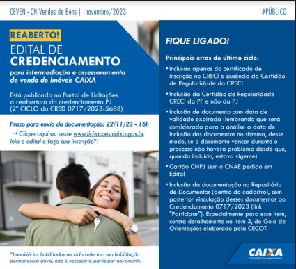 Abertura do 2º Ciclo do Credenciamento/CAIXA.